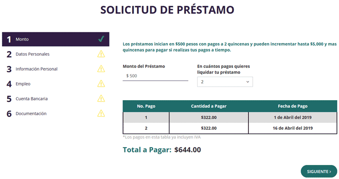 Solicitud Credimagine